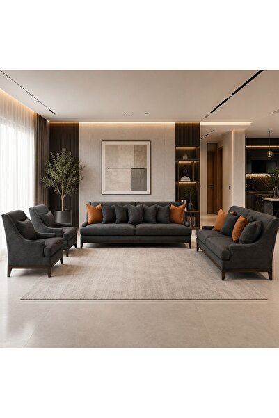 homejoyz Linen Sofa Set – Swedish Wood – 4 Pieces