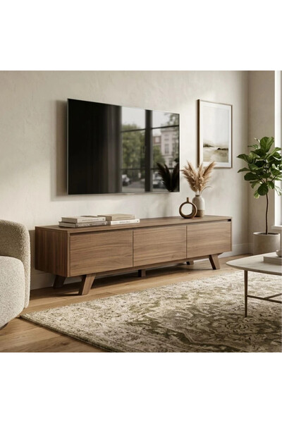 Al Hadaya Mall Wooden Plasma Table with Modern Contemporary Design – Wood – 2...
