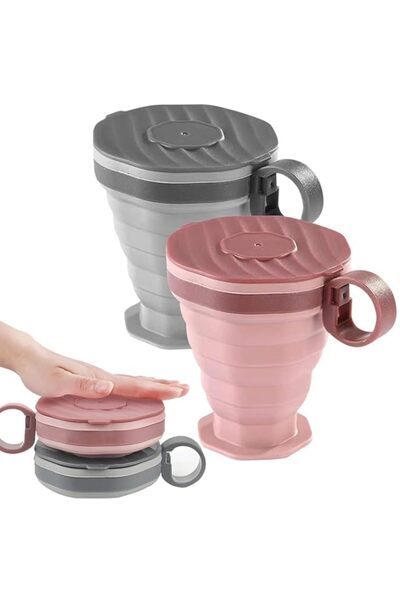 Generic X spring Foldable Silicone Cups, 2 PCS Reusable Collapsible Travel Mu...