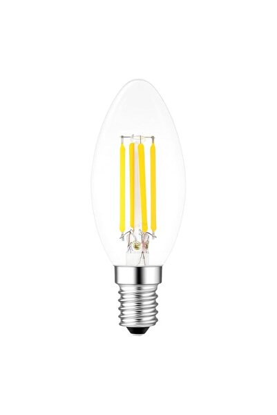 Generic Duravel 4W LED Ceramaic Filament Candle Light Bulb, E14 Base, Warm Wh...