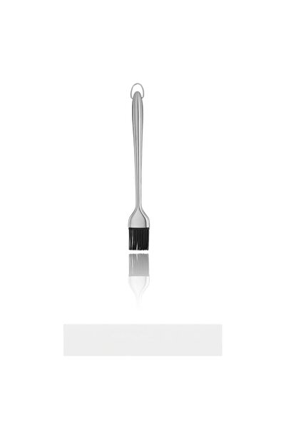 Generic Stainless Steel Long-Handle Basting Brush with Silicone Bristles - Du...