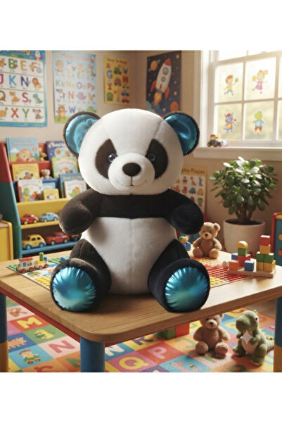 AZİZ OYUNCAK 65 cm Panda Teddy Bear Cute Gift with Blue Paws