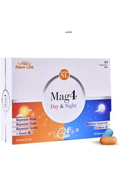 New Life Mag4 Day &amp; Night Magnezyum 60 Tablet Sitrat - Malat - Taurat - B...