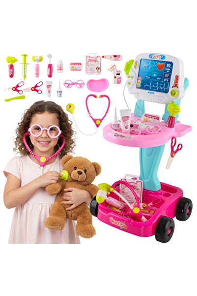 Ayawaska Set de joaca Micul Doctor pentru copii XXL 18-in-1 cu carucior, juca...
