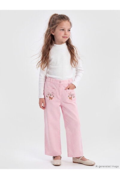LC Waikiki I Wide-Legged Girls' Embroidered Pants from Freezen Store