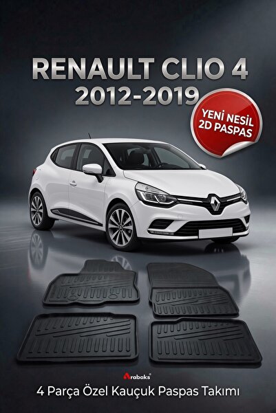 Arabaks RENAULT CLİO 4 2012-2019 4 Parça YENİ NESİL 2D Kauçuk Paspas Takımı -...