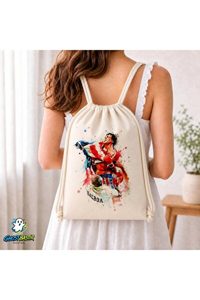 Ghostbastır Design Rocky Drawstring Linen Bag C263