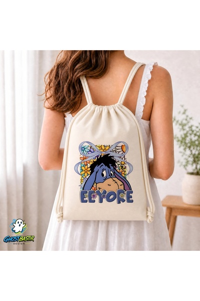 Ghostbastır Design Eeyore Drawstring Linen Bag C088