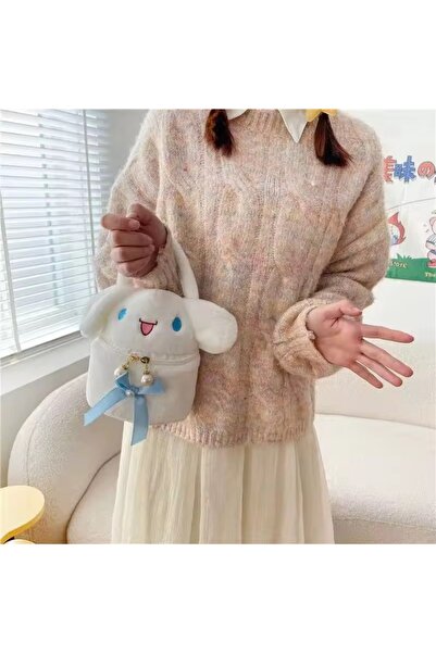 synshop Slatka zečica Cinnamoroll, plišana torba sa belim uzorkom, torba za š...