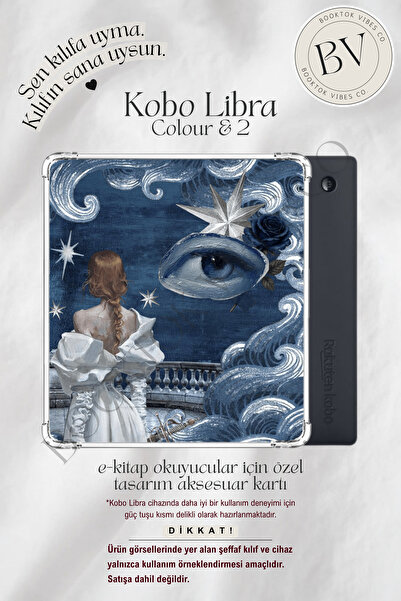 BookTok Vibes Co. Mavi Gece Temalı Insert - Kindle ve Kobo E-Kitap Okuyucular...