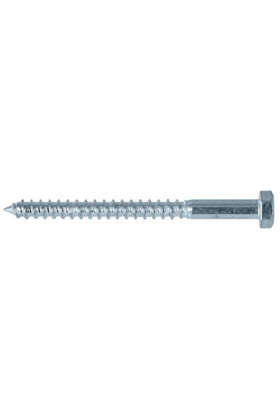 OEM Surub pentru lemn, cu cap hexagonal, Klimas, zincat alb, 8 x 100 mm