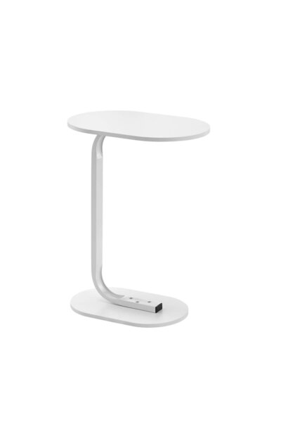 OEM Masuta cafea Ania, ovala, alb, 45 x 30 x 60 cm, 1C