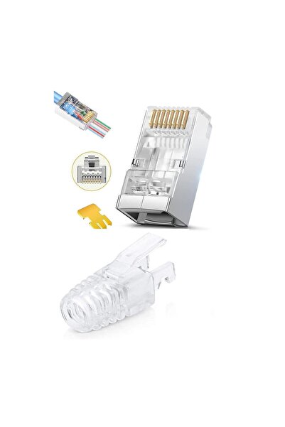 OEM RJ45 STP CAT6 Hoff конектор - комплект от 10 броя, за снаждане / свързван...
