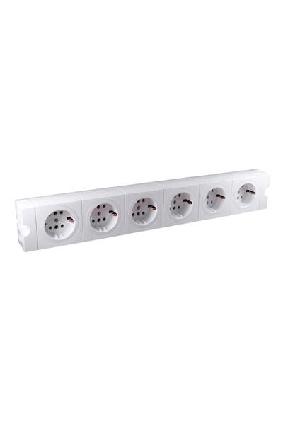 OEM Modular block 015115, surface-mounted, 6 sockets, protective contact