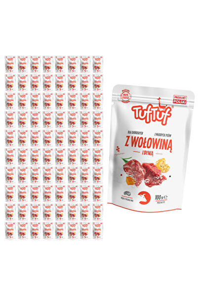 Tuf Tuf TufTuf hrană umedă completă pentru câini cu vită și dovleac, pate, pl...