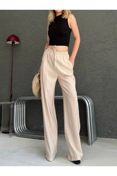 MİRVE BUTİK Tencel Fabric, Comfortable Cut Palazzo Pants