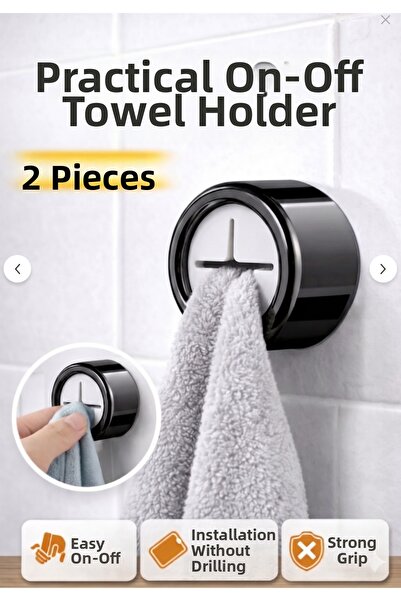 LUCES DESİGN Πρακτική βάση για πετσέτες και πανιά - 2 τεμάχια (αυτοκόλλητη, τ...