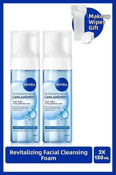 NIVEA رغوة تنظيف الوجه المنشطة 150 مل، قطعتين، للبشرة العادية والمختلطة، حمض ...