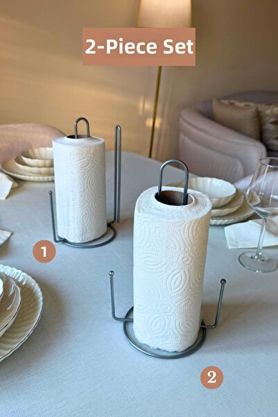 Edora Home Set of 2 Matte Silver Vertical Paper Towel Holders, Vertical Paper...