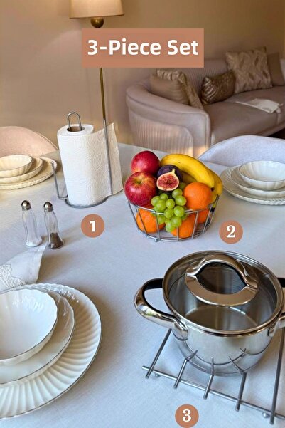Edora Home Set of 3 Matte Silver Vertical Paper Towel Holders with Dividers, ...