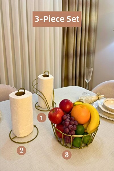 Edora Home Set of 3 Matte Gold Swan Napkin Holder Upright Paper Towel Holder ...