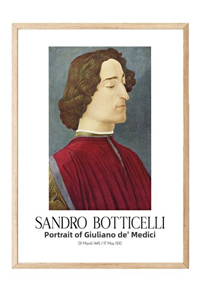 Postifull Sandro Botticelli - Portretul lui Giuliano De' Medici, Tablou înrăm...