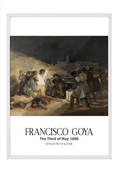 Postifull Φρανσίσκο Γκόγια - Το Τρίτο Μαΐου 1808, Πίνακας με λευκό πλαίσιο, Σ...