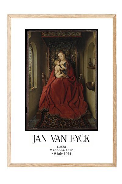 Postifull Jan Van Eyck - Madonna din Lucca, Tablou înrămat în lemn, Seria de ...