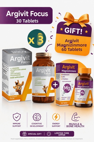 Argivit فوكس تابلت 30 قرصًا هدية 3 قطع
