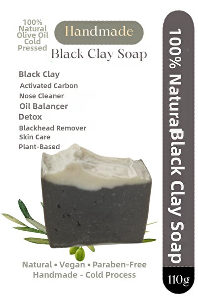 Seçkin Trend 100% Natural Black Clay Soap, Activated Carbon Detox, Pore Purif...
