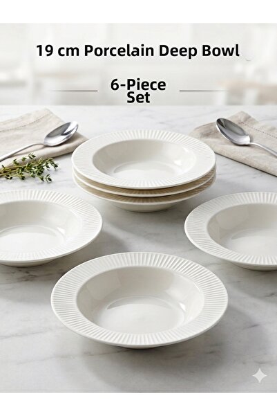 porselen Modern Patterned: 19 cm Deep Dinner Plate