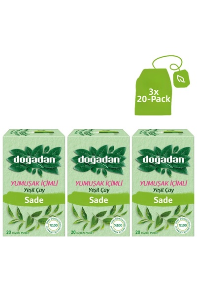 Doğadan شاي أخضر سائل ناعم 20 × 3 × 3 عبوات