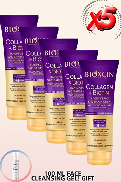 Bioxcin Collagen & Biotin Volumizing Hair Care Cream 250 ml (5 Pieces) Thin a...