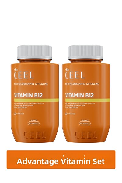 VitaCeel 2 Pack Vitamin B12 Plus Sublingual Tablets Methylcobalamin, Cyticoli...