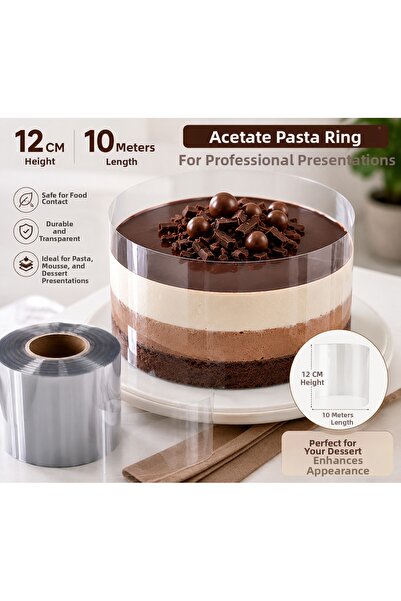 pastacity 12 cm X 10 Meters Acetate Cake Circle |   Transparent Cake Side Band