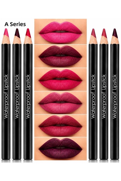 MUJGAN 6-Piece Set of Colored Lip Pencils, Series A and B