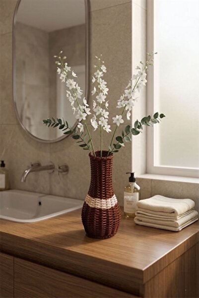 Bayev Akasya Rattan 7351 Woven Flower Pot Vase Multi-Purpose Decorative Wicke...