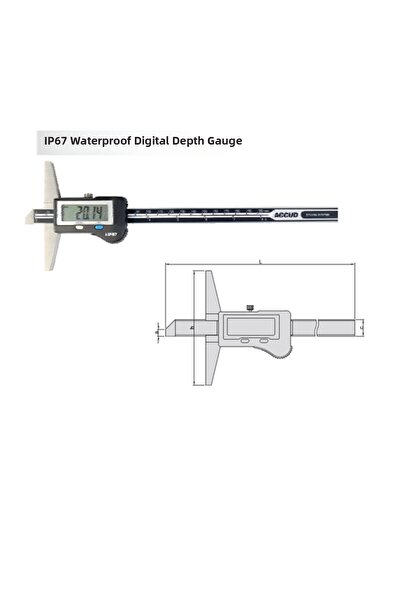 ACCUD 0-200mm Ip67 Waterproof Digital Depth Caliper