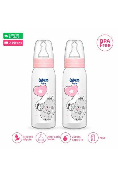Wee Classic Bp Baby Bottle 2-Pack Pink -