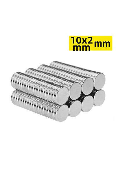 Epilons 10 قطع 10×2 ملم مغناطيس نيوديميوم دائري قوي مطلي بالنيكل