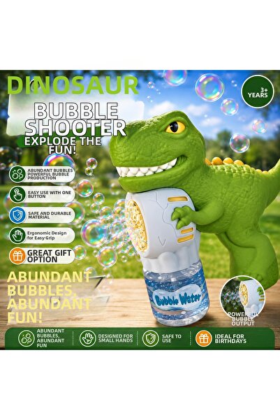 Muhcu Home Dinosaur Foam Gun Automatic Bubble Toy – Hundreds of Foam Bubbles ...