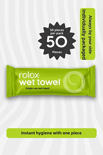 Rolox Wet Towel - 50 Pack - Disposable Roll Wet Towels - Lime Scented