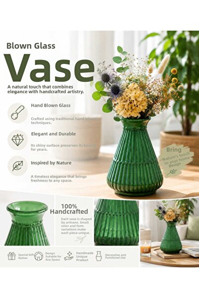 CEPHOME Vază decorativă verde