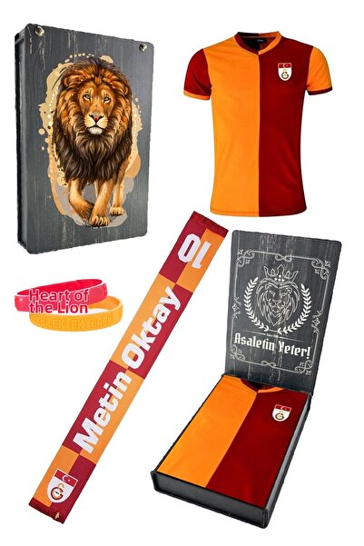 Galatasaray مجموعة هدايا أصلية من ميتن أكتاي هدية عيد الحب تي شيرت + شال (وشاح)