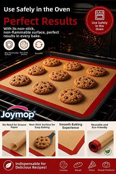JOYMOP 40X30 cm Silicone Oven Mat – Non-Stick Dough Rolling and Baking Mat, Reusable