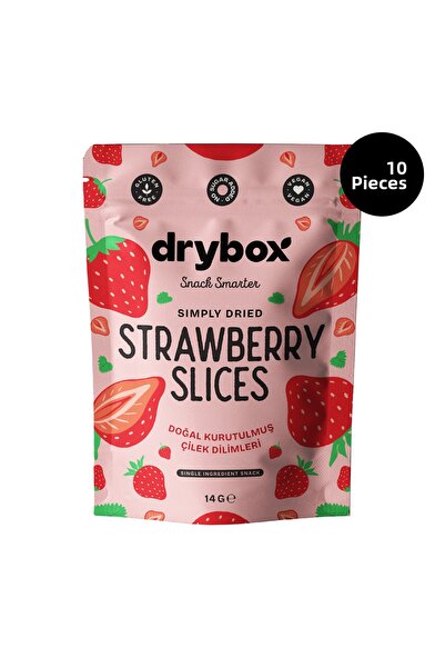 DRYBOX Dried Strawberry Slices 14g Pack of 10 – No Added Sugar, 100% Natural ...
