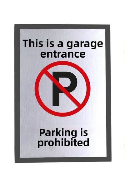 usin Metal Silver 14X20 cm Adhesive Garage Is the Entrance Parking Is Prohibi...