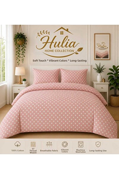 hulia home Set de cearșafuri elastice Ranforce, din bumbac, cu textură moale,...