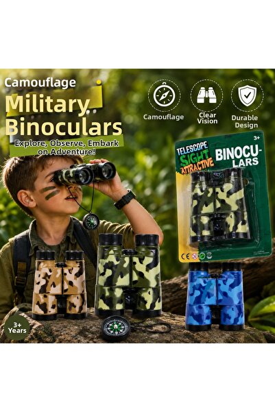 TRUST STORE Military Toy Binoculars with Compass 1 Piece Camouflage Patterned...