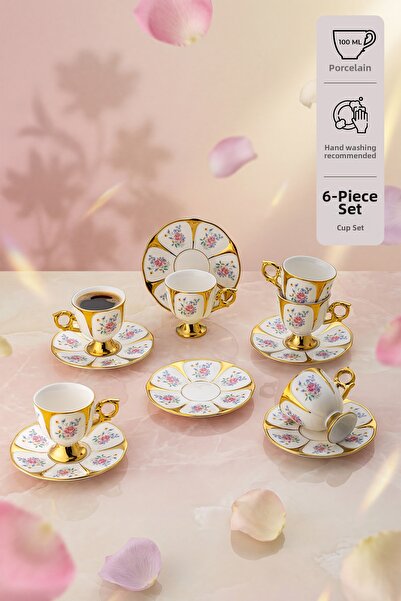Emsan Bloom 6-Person Coffee Cup Set 100 ml